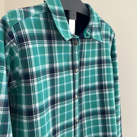 Orvis button down shacket shirt jacket plaid women XXL front pockets lined - Picture 2 of 11